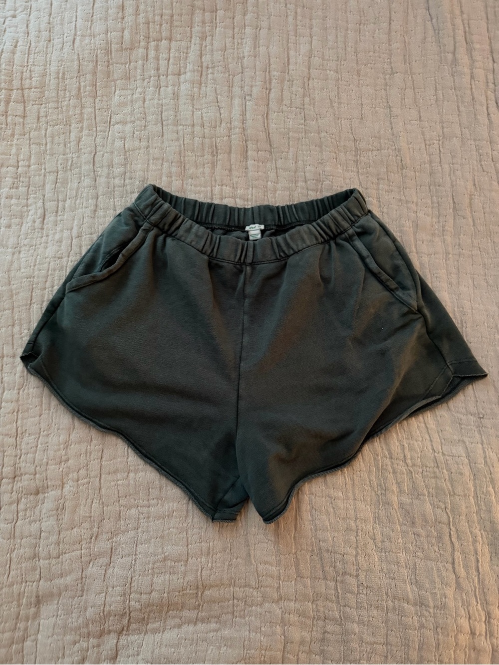Aerie Dark Green Elastic Waist Knit Shorts